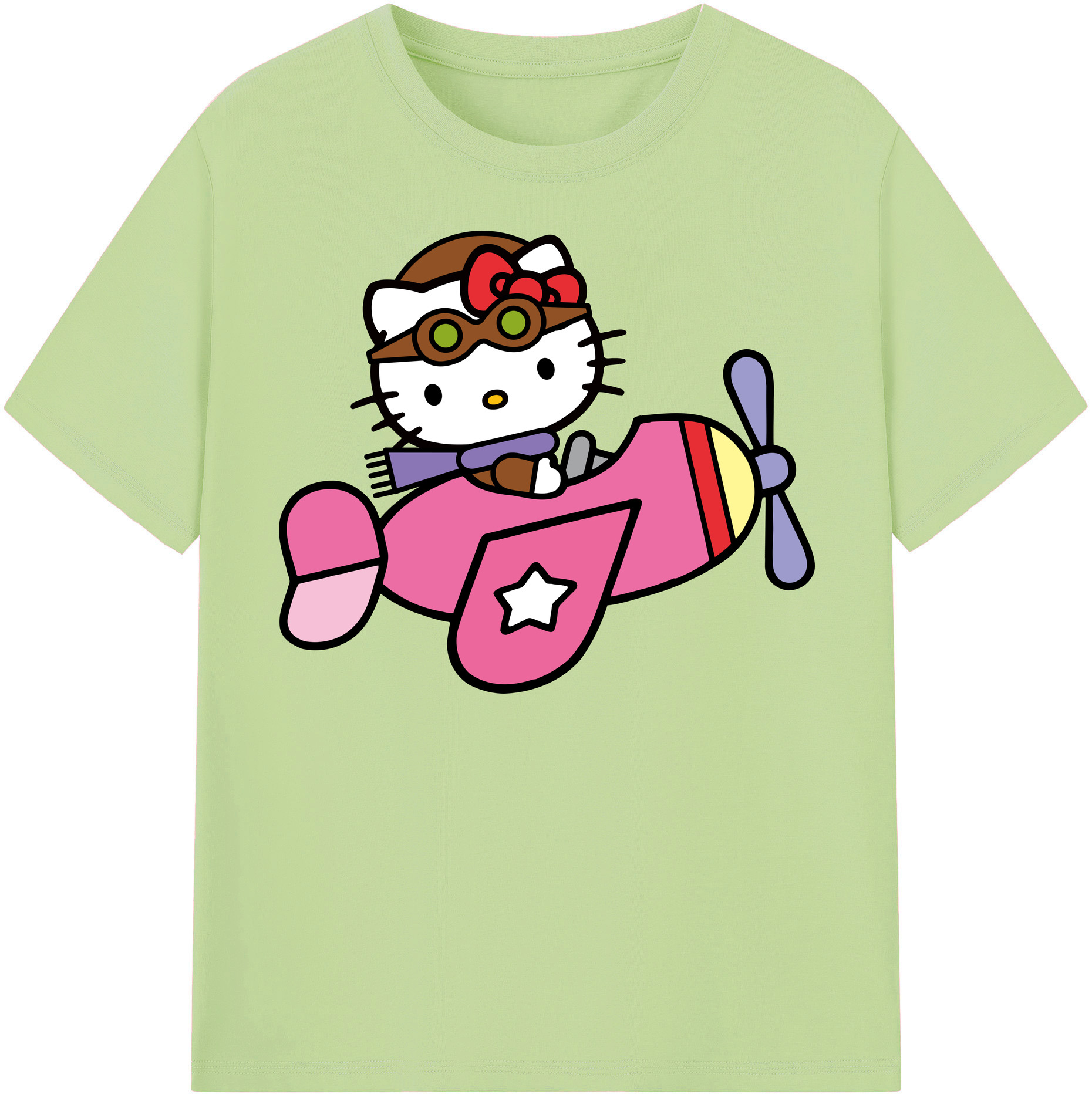 （画像用） Hello Kitty ハローキティ 綿100％半袖Tシャツ（フロントプリント）